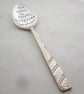 The world is f--ked, hand stamped vintage floral tea spoon - Image 3