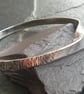 Silver Mobius Bangle, Tree Bark Texture Twisted Bangle