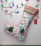 Christmas Stocking for kids - Santa with tree - can be personalised
