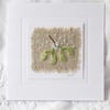 HAND EMBROIDERED CHRISTMAS MISTLETOE CARD