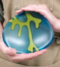 Turquoise Blue Glass Dish with Seaweed Design - Image 6