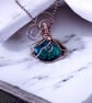Oxidised Copper Blue Laboradite Pendant Necklace - Gift Boxed - Image 3