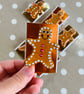 Handmade Ceramic Gingerbread Man Brooch, Unique Christmas Badge - Image 6