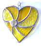 Yellow Swirl Heart Stained Glass Suncatcher 137 - Image 6