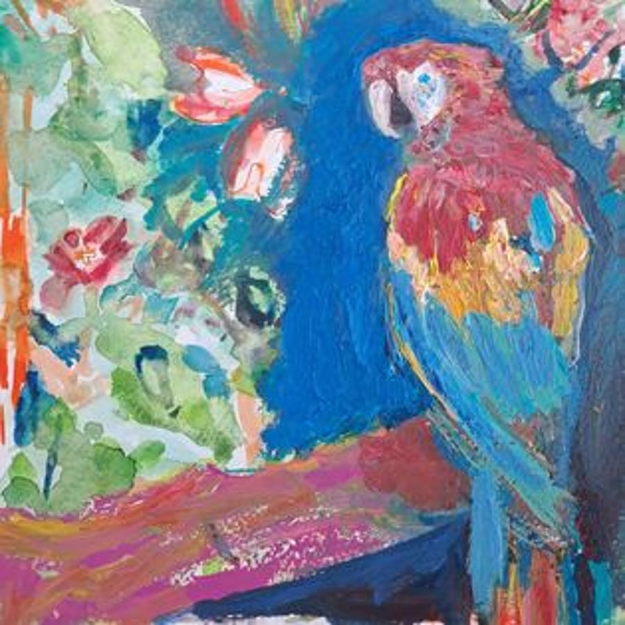 Red Macaw Painting