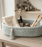Handmade Crochet Basket  Decorative Storage Bowl, Cotton, Christmas Gift  - Image 4