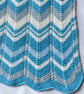 Off white and aqua baby blanket, hand knitted in 100% cotton yarn. - Image 2