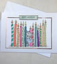 Cute bear with candles birthday card