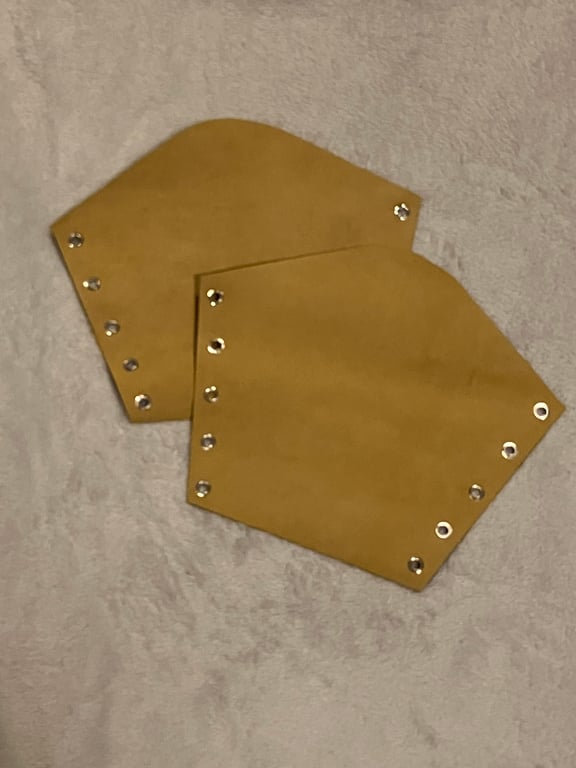 Lg Pair of Dusty Yellow-Sandy Brown Coloured Leather Bracers (sold with lacing)