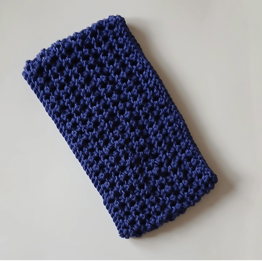 HAND KNIT Ladies Navy Merino Cowl