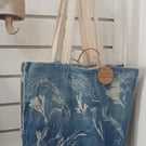 Hand Printed Cyanotype Tote Bag (Seaweed 1)