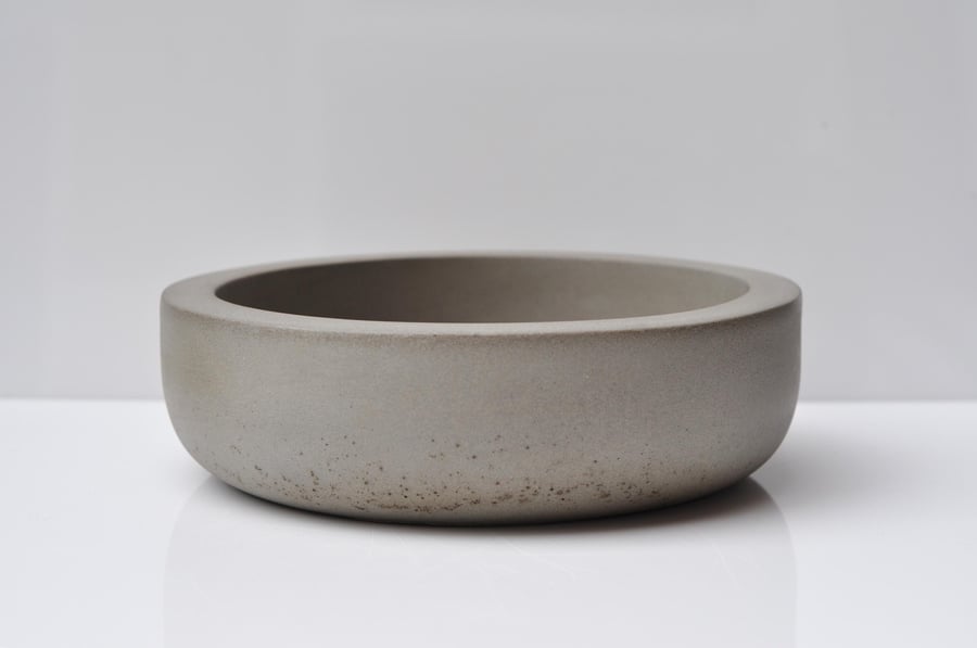 Large Concrete Bowl Grey Heavy Handmade Cement Bowl Deep Fruit Bowl Minimalist H