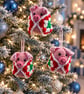Handmade Crochet Pigs in Blankets – Christmas Tree Decorations