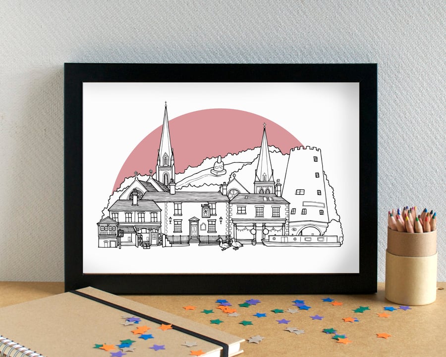 Parbold Skyline Art Print