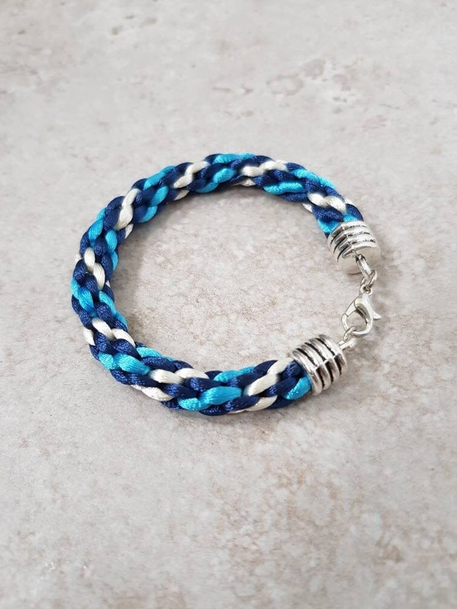 Mens Blue and white bracelet, Boyfriend gift, bracelets for men, gift for Dad