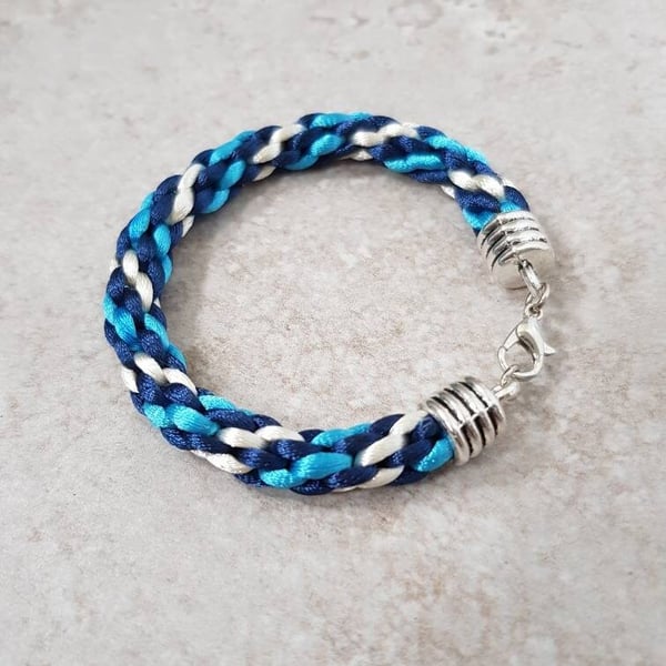 Mens Blue and white bracelet, Boyfriend gift, bracelets for men, gift for Dad