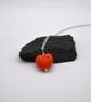 orange glass heart pendant necklace - Image 4
