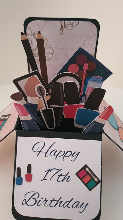 Makeup Birthday Box Card - can be personalised