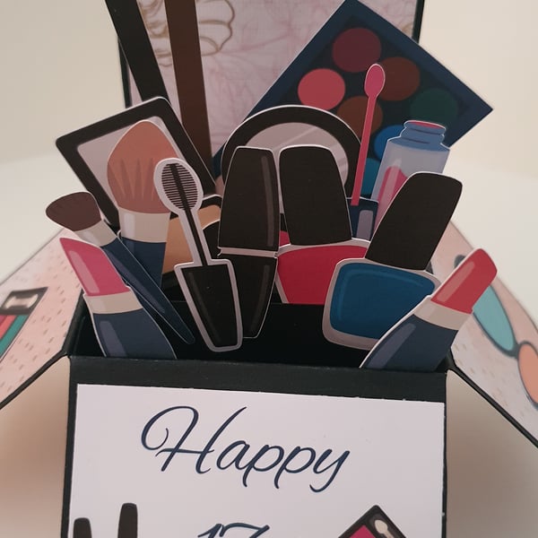 Makeup Birthday Box Card - can be personalised
