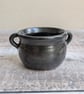 Small ceramic cauldron tealight, satin black glaze - Image 1