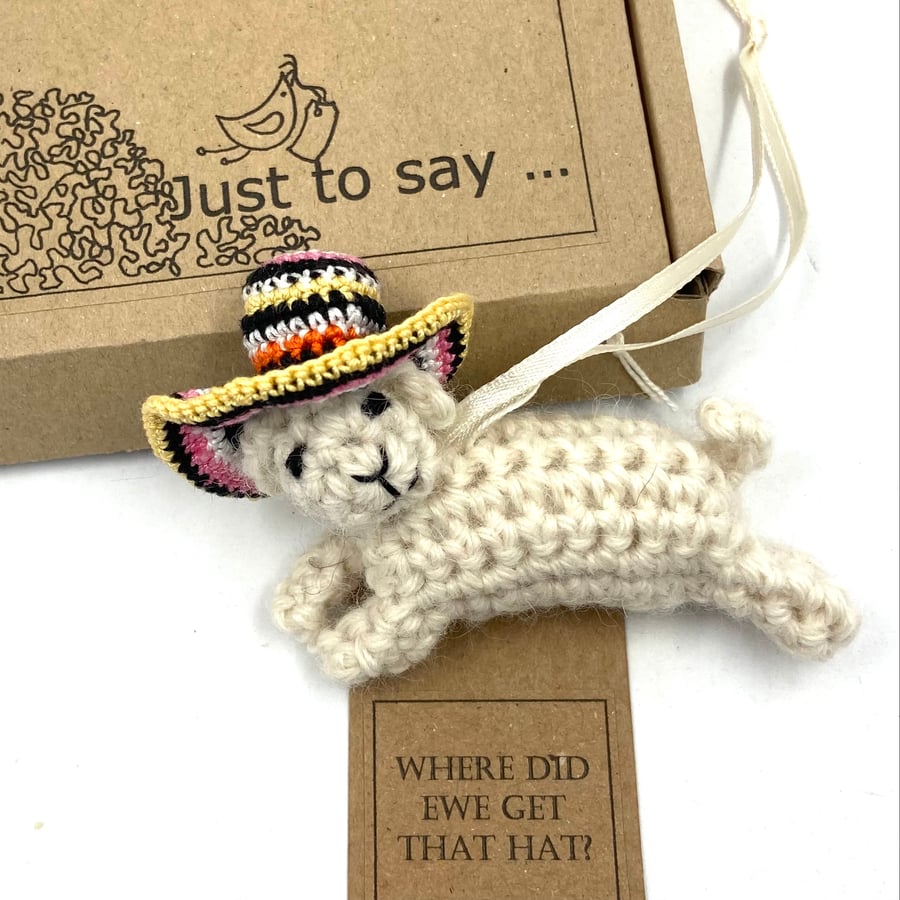 Crochet Sheep in a Fancy Hat! 