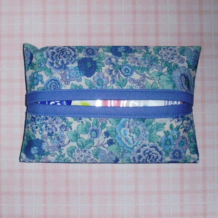 Pocket tissue holders - Liberty print blue