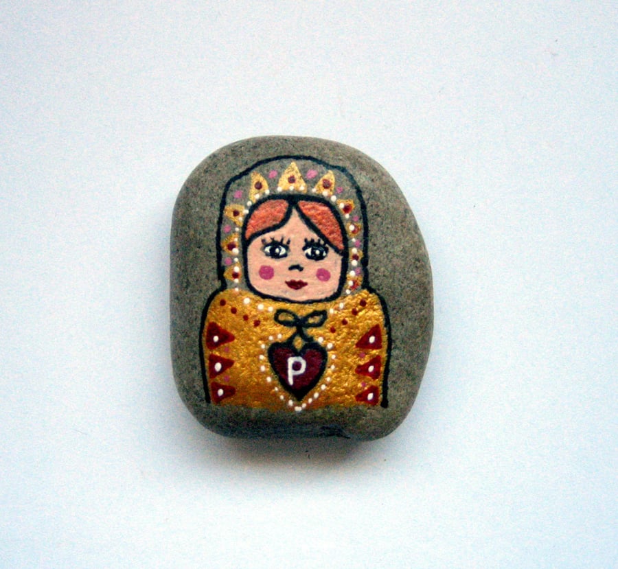 RESERVED FOR SINEAD.Russian doll stone, paperweight