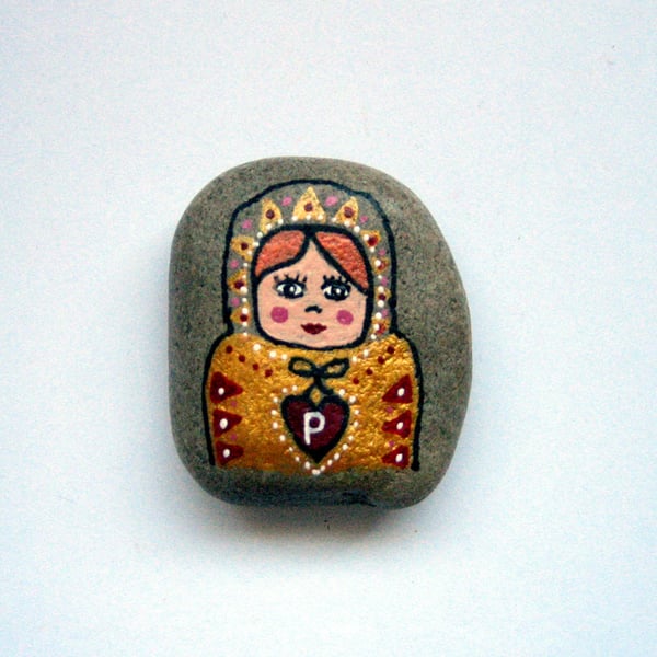 RESERVED FOR SINEAD.Russian doll stone, paperweight