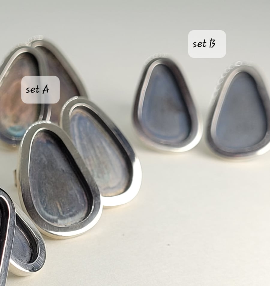 Larger pod shaped stud earrings ( large )