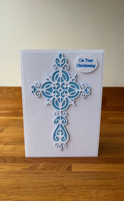 Christening Card Personalised Boy.