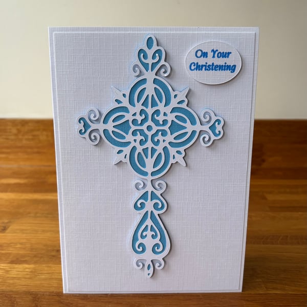 Christening Card Personalised Boy.