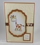 Handmade giraffe new baby card - Image 1