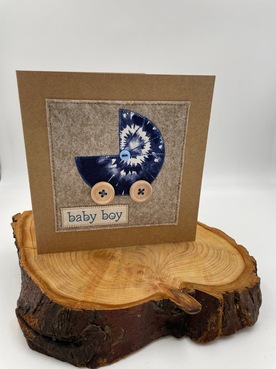 Appliqué card for new baby boy