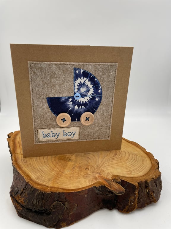 Appliqué card for new baby boy