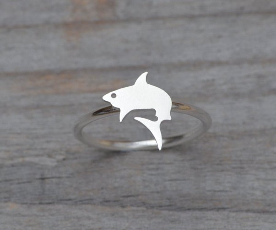 Shark Ring In Sterling Silver