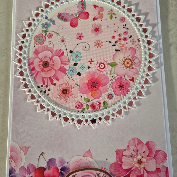 Hunkydory handmade ladies birthday card