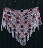 White and Pink colours warm and cosy cotton crochet shawl - design A447 - Image 8