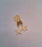Gold Plated Hammered Star Earrings with Gold Crystal Rondelles, Gift for Her - Image 10