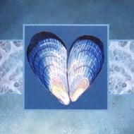 Mussel seashell heart card - masculine husband romantic card male card