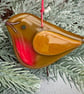 Robin - Christmas tree decoration caramel opaque - Image 1