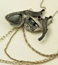 Sterling silver and garnet handmade hares locket - rabbit jewellery - Image 4