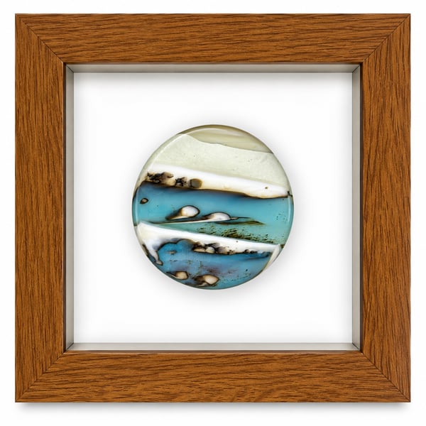Framed fused glass rondel - G