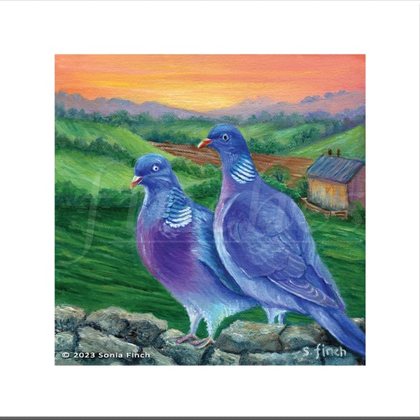 Spirit of Wood Pigeon - Blank Card with Nature Spirit Totem message