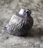Baby Fledgling Ornament, Metallic Purple Green Little Bird Sculpture - Image 3