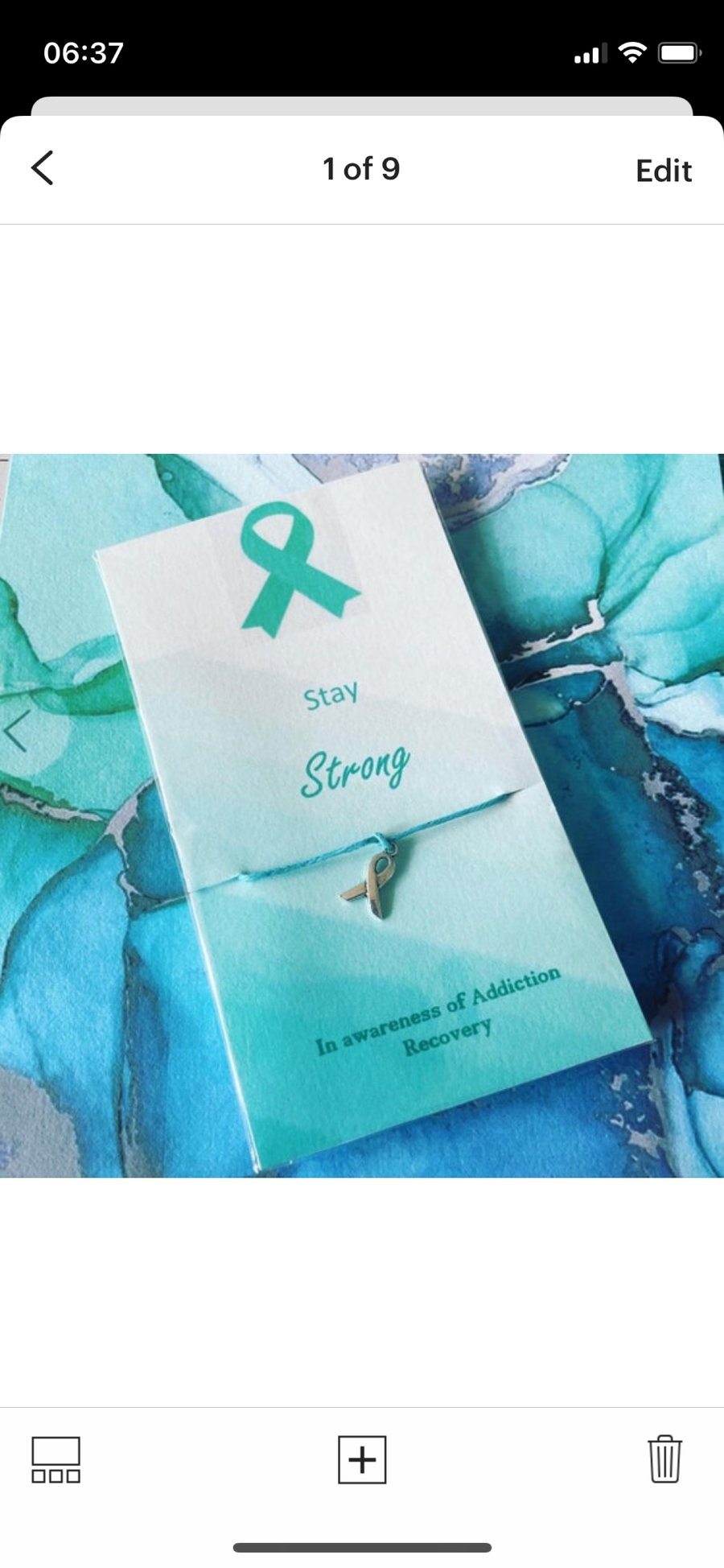 Addiction recovery awareness wish bracelet 