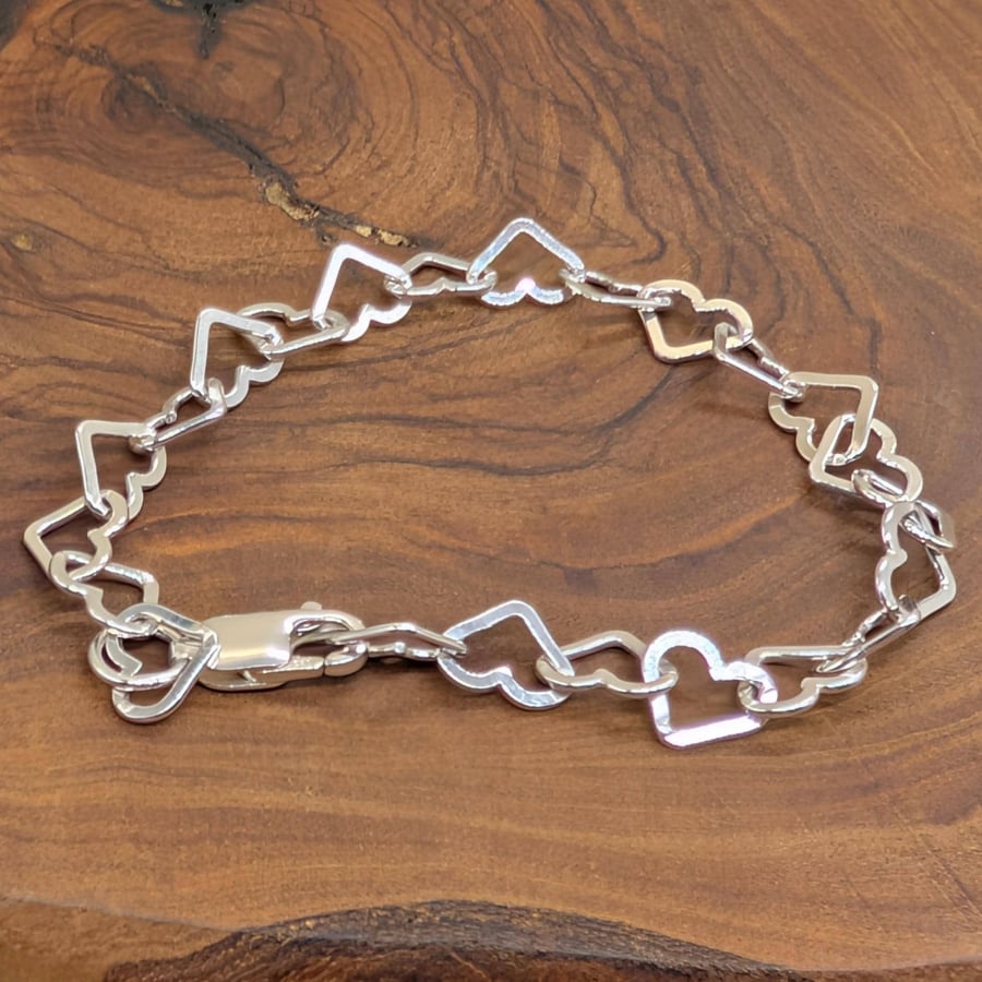 Sterling Silver Heart Bracelet