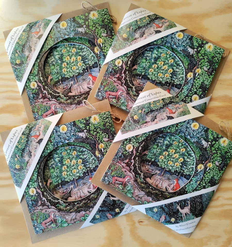 Forest of Lights - 'Seconds' - 4 Pack Double-sided Concertina Cards