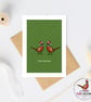 Mum and Dad Christmas Card - Pheasant Christmas Card - Hand Drawn A6 Xmas card - Image 4