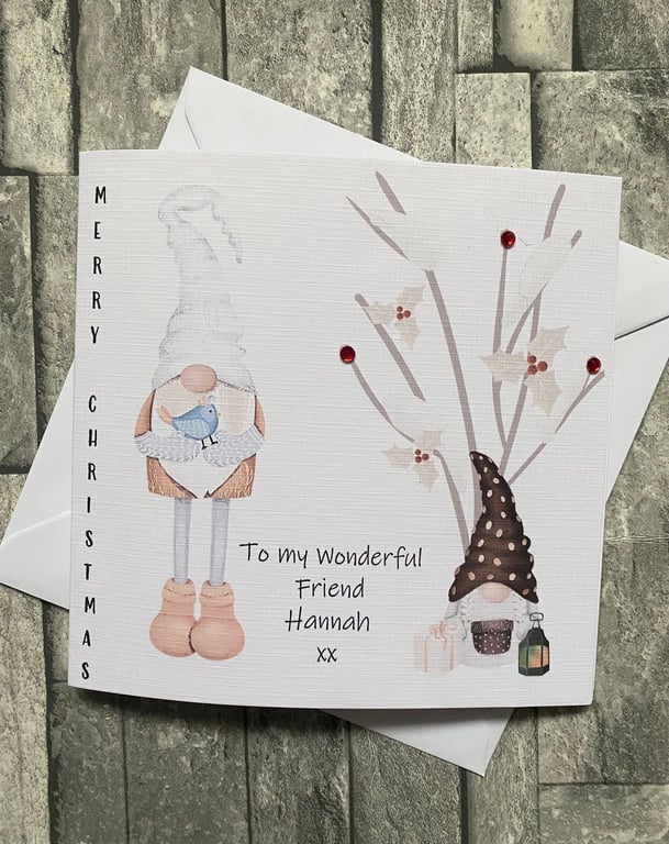 Christmas Card, Handmade and personalised, Couple, Best Friend, Sister, Brother,