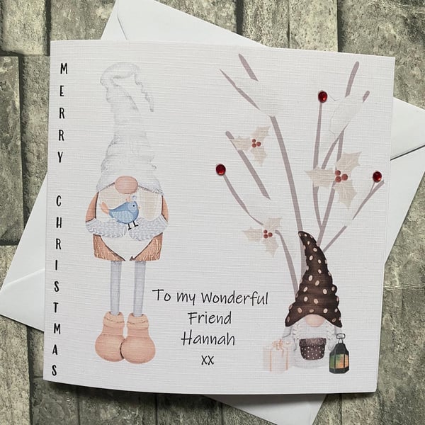 Christmas Card, Handmade and personalised, Couple, Best Friend, Sister, Brother,